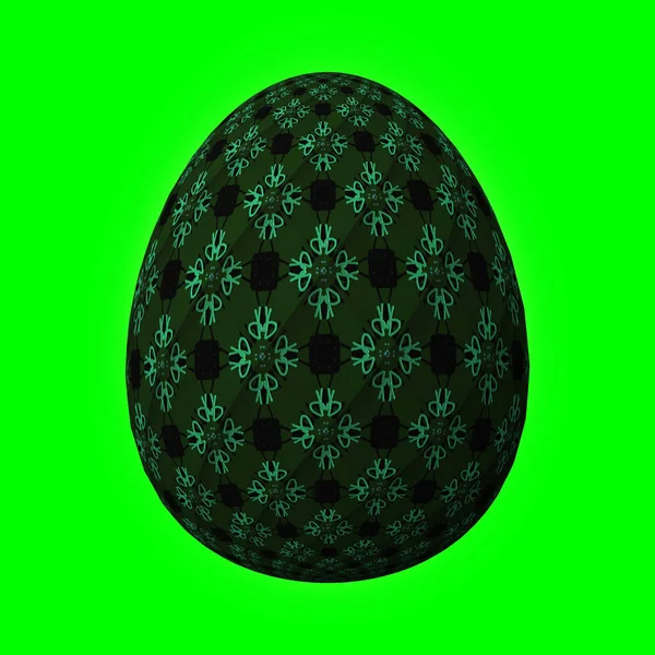 Feliz Pascua Huevo Pascua Ingeniosamente Diseñado Colorido Ilustración Verde —  Fotos de Stock