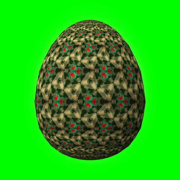 Mutlu Paskalyalar Boyutlu Renkli Paskalya Yumurtası Yeşil Üzerine Boyutlu Illüstrasyon — Stok fotoğraf