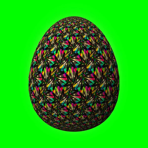 Feliz Pascua Huevo Pascua Ingeniosamente Diseñado Colorido Ilustración Verde —  Fotos de Stock