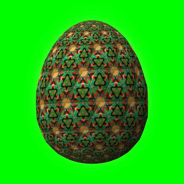 Wesołych Świąt Wielkanocnych Artfully Zaprojektowane Kolorowe Pisanki Ilustracja Zielony — Zdjęcie stockowe
