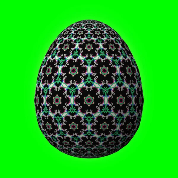 Buona Pasqua Artfully Progettato Colorato Uovo Pasqua Illustrazione Sul Verde — Foto Stock