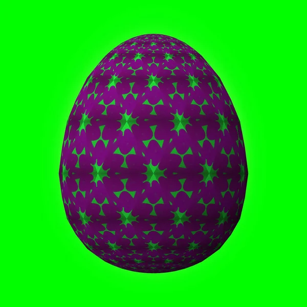 复活节快乐 精心设计 色彩艳丽的3D彩蛋 3D绿色插图 — 图库照片