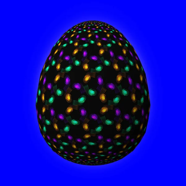 Colorato Uovo Pasqua Sfondo Blu — Foto Stock