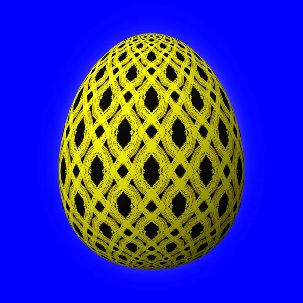 Colorful Easter Egg Blue Background — Stock Photo, Image