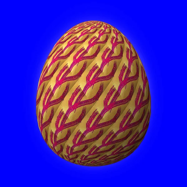 蓝色背景的色彩艳丽的3D彩蛋 — 图库照片