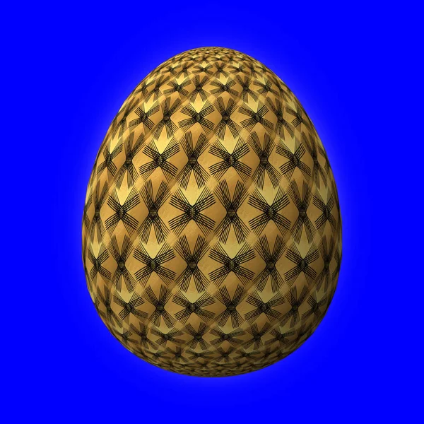 Цветные Пасхальное Яйцо Голубом Фоне — стоковое фото