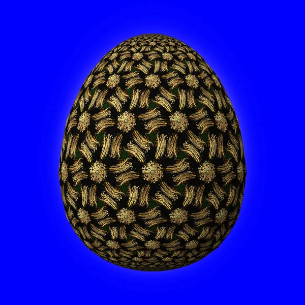 Colorful Easter Egg Blue Background — Stock Photo, Image