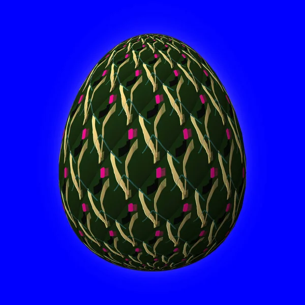 Colorful Easter Egg Blue Background — Stock Photo, Image