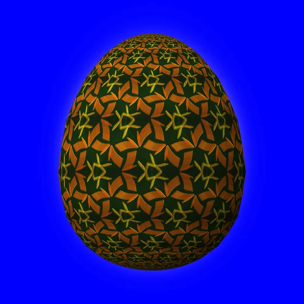 Barevné Velikonoční Vejce Modrém Pozadí — Stock fotografie