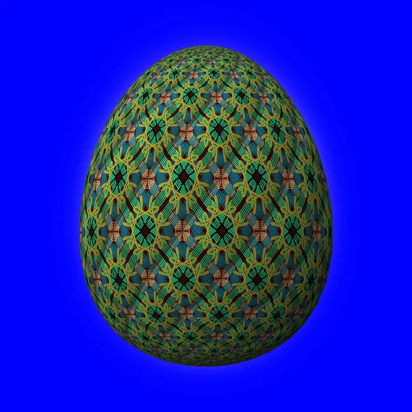 Colorful Easter Egg Blue Background — Stock Photo, Image