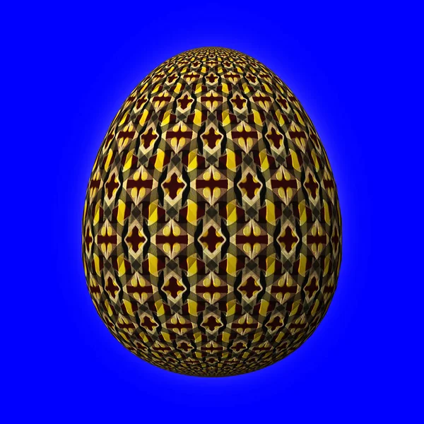 Colorful Easter Egg Blue Background — Stock Photo, Image