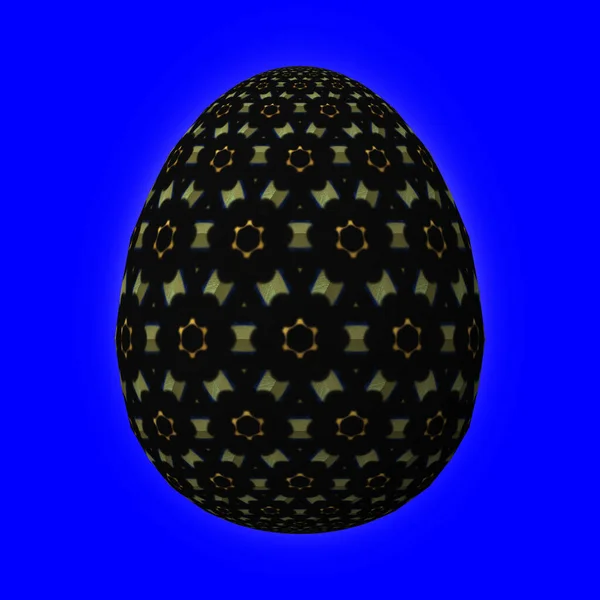 Colorato Uovo Pasqua Sfondo Blu — Foto Stock