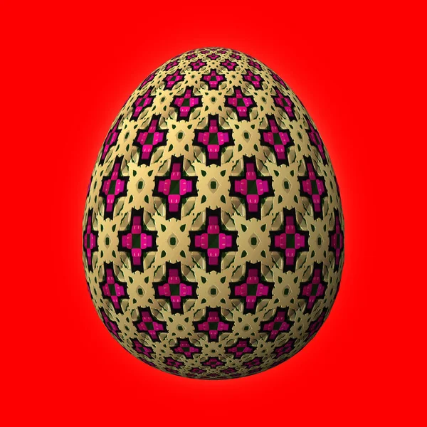 Feliz Pascua Huevo Pascua Ingeniosamente Diseñado Colorido Ilustración Rojo — Foto de Stock