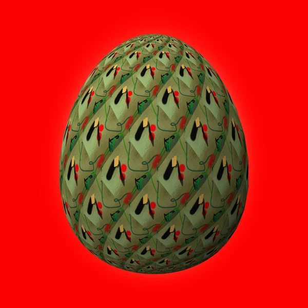 Feliz Pascua Huevo Pascua Ingeniosamente Diseñado Colorido Ilustración Rojo — Foto de Stock