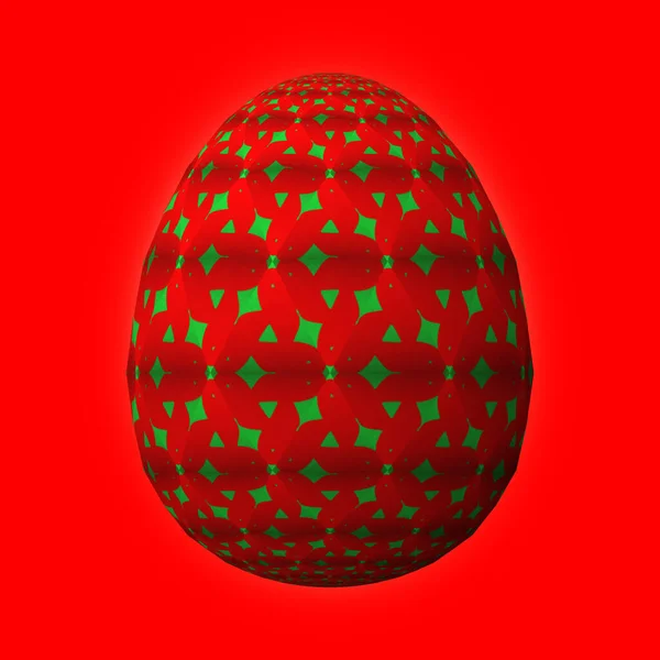 Buona Pasqua Artfully Progettato Colorato Uovo Pasqua Illustrazione Sul Rosso — Foto Stock