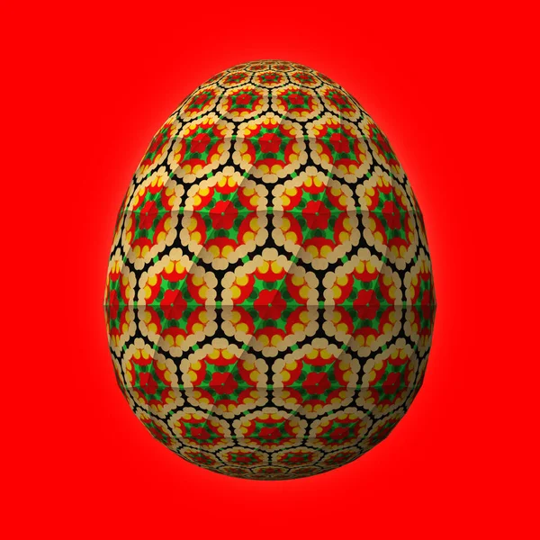 Szczęśliwej Wielkanocy Artfully Zaprojektowane Kolorowe Pisanki Ilustracja Czerwonym — Zdjęcie stockowe