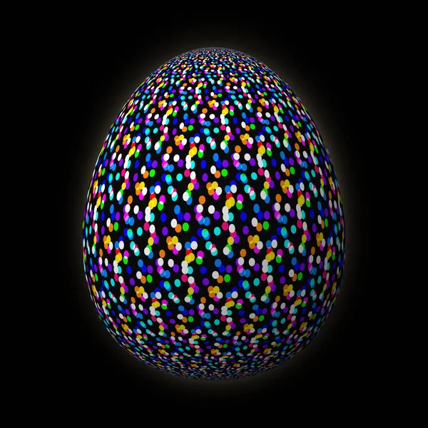 Happy Easter Artfully Designed Colorful Easter Egg Illustration Black Background — Stock Photo, Image