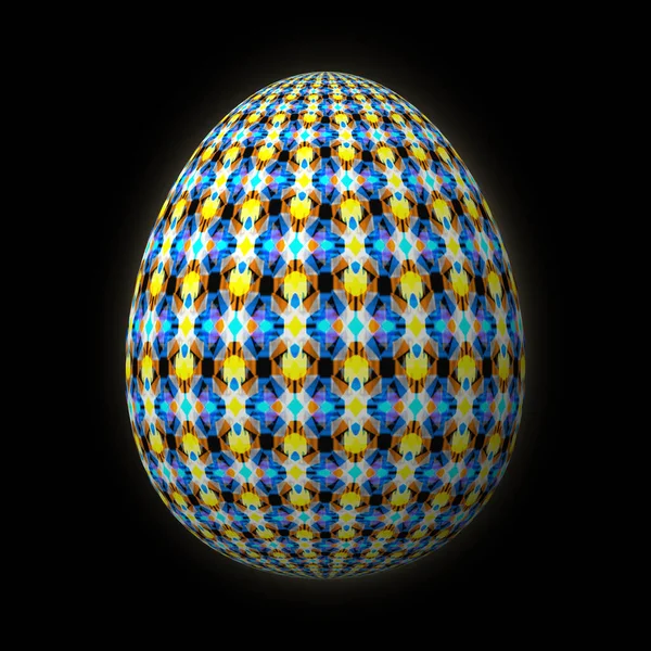 Happy Easter Artfully Designed Colorful Easter Egg Illustration Black Background — Stock Photo, Image