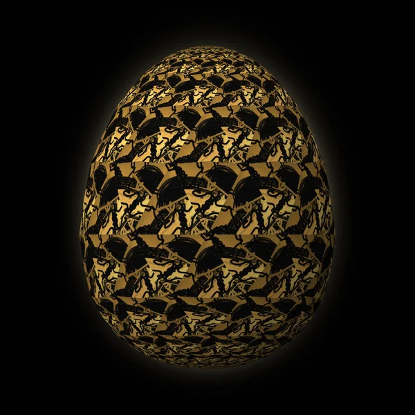 Boldog Húsvétot Mesterien Megtervezett Színes Húsvéti Tojás Illusztráció Fekete Háttér — Stock Fotó