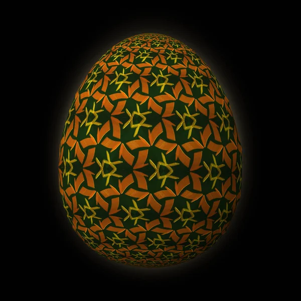 Щасливий Великдень Майстерно Розроблене Барвисте Пасхальне Яйце Ілюстрація Чорному Тлі — стокове фото