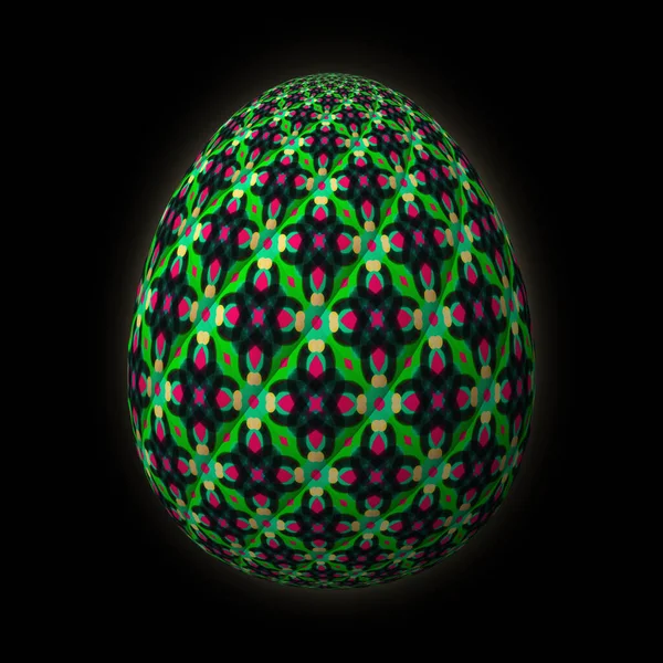 Mutlu Paskalyalar Boyutlu Renkli Paskalya Yumurtası Siyah Arka Planda Boyutlu — Stok fotoğraf