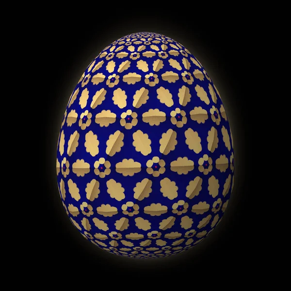 Щасливий Великдень Майстерно Розроблене Барвисте Пасхальне Яйце Ілюстрація Чорному Тлі Ліцензійні Стокові Зображення