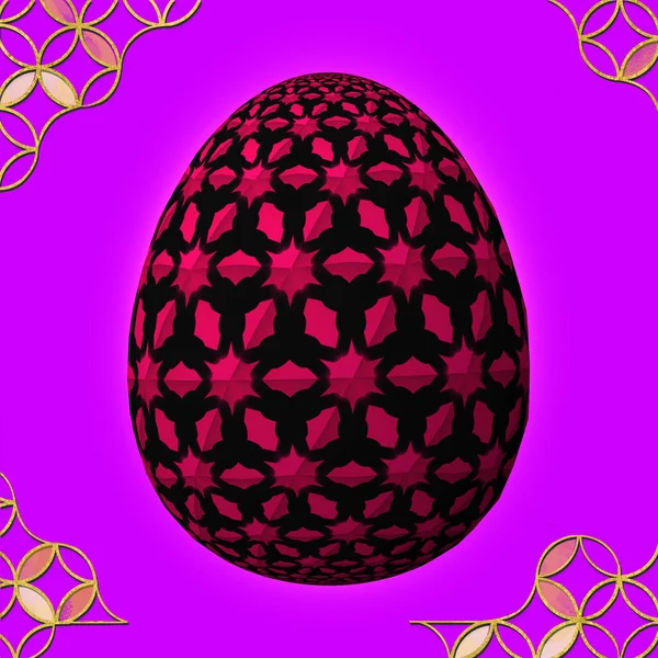 Feliz Pascua Huevo Pascua Artísticamente Diseñado Colorido Ilustración Sobre Fondo —  Fotos de Stock