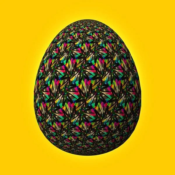 Feliz Pascua Huevo Pascua Ingeniosamente Diseñado Colorido Ilustración Sobre Fondo —  Fotos de Stock