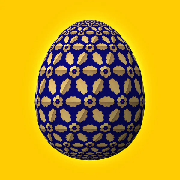 Happy Easter Artfully Designed Colorful Easter Egg Illustration Yellow Background — Stock Photo, Image