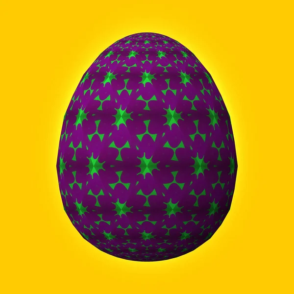 Szczęśliwej Wielkanocy Artfully Zaprojektowane Kolorowe Pisanki Ilustracja Żółtym Tle — Zdjęcie stockowe