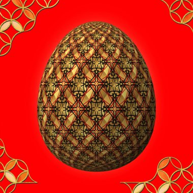 Mutlu Paskalyalar, sanatsal olarak tasarlanmış ve 3D renkli paskalya yumurtası, çerçeveli 3D resim