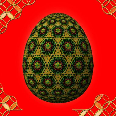 Mutlu Paskalyalar, sanatsal olarak tasarlanmış ve 3D renkli paskalya yumurtası, çerçeveli 3D resim