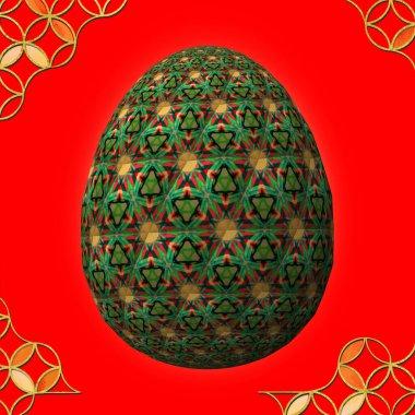 Mutlu Paskalyalar, sanatsal olarak tasarlanmış ve 3D renkli paskalya yumurtası, çerçeveli 3D resim