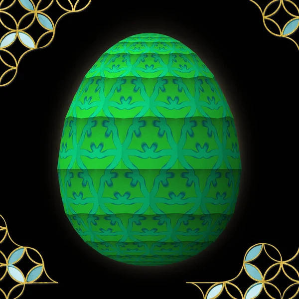 Buona Pasqua Artfully Progettato Colorato Uovo Pasqua Illustrazione Sfondo Nero — Foto Stock