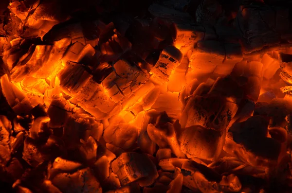 Hot coals in the fire — Stock Photo, Image