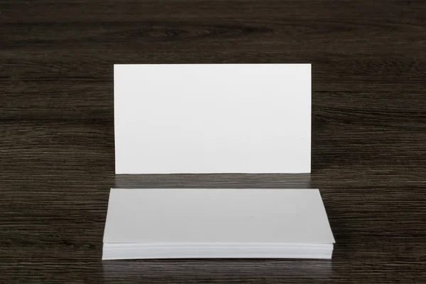 Blank business card on the table Stock Picture