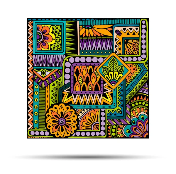 Padrão tribal geométrico listrado abstrato. Vetor fundo preto e branco . — Vetor de Stock