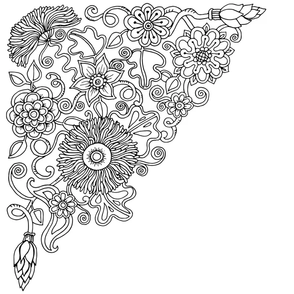 Ethnic floral doodle background in vector. Henna paisley design tribal design element. — Stock Vector