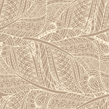 Sorunsuz Asya etnik çiçek retro doodle tek renkli arka plan 