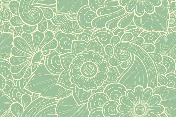 Naadloze patroon met gestileerde bloemen. Sierlijke zentangle naadloze patroon, patroon met abstracte bloemen. Bloemmotief kan worden gebruikt voor behang, opvulpatronen, webpagina-achtergrond. — Stockvector