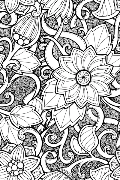 Seamless mönster med stiliserade blommor. Utsmyckade zentangle sömlös textur, mönster med abstrakta blommor. Blommigt mönster kan användas för tapet, mönsterfyllningar, webbsidans bakgrund. — Stock vektor