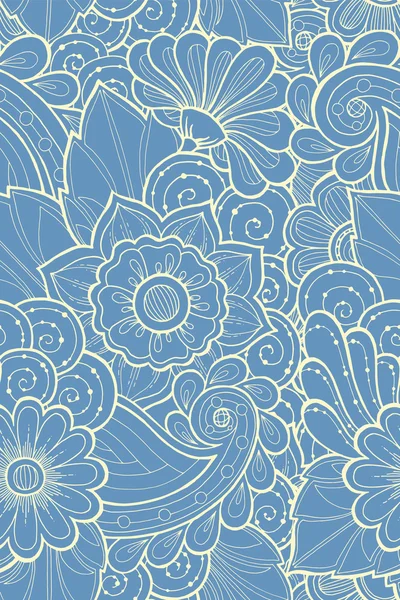 Seamless pattern with stylized flowers. Ornate zentangle seamless texture, pattern with abstract flowers. Floral pattern can be used for wallpaper, pattern fills, web page background. — Stock Vector