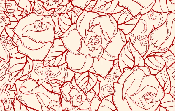 Patrón sin costuras con flores estilizadas. Textura sin costura zentangle adornado, patrón con flores abstractas. Patrón floral se puede utilizar para el fondo de pantalla, relleno de patrones, fondo de página web . — Archivo Imágenes Vectoriales