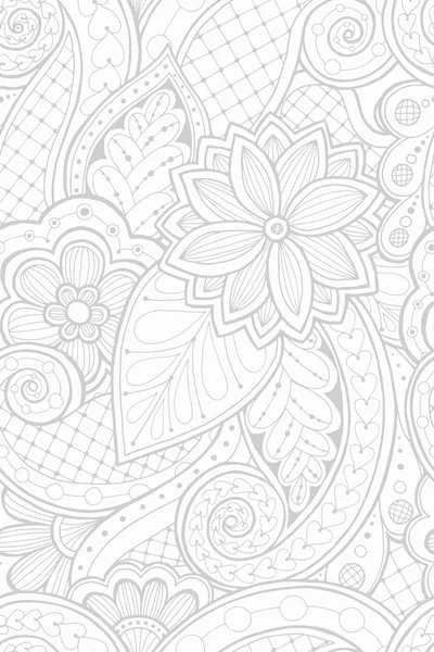 Padrão sem costura com flores estilizadas. Ornate zentangle textura sem costura, padrão com flores abstratas. Padrão floral pode ser usado para papel de parede, preenchimento padrão, fundo da página web . — Vetor de Stock