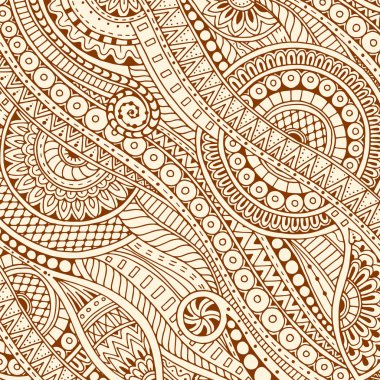 Elle çizilmiş kabile etnik desen. Arka plan karalamalar, çiçek ve mandalalar doodle.