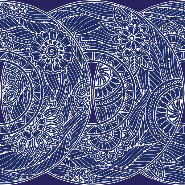 Doodle naadloze achtergrond in vector met doodles, bloemen en paisley. — Stockvector