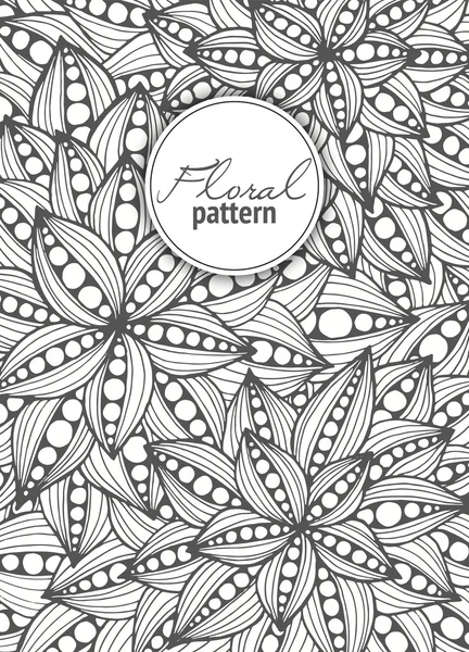 Floral kaart. Hand getekend illustraties met abstracte bloemen. — Stockvector