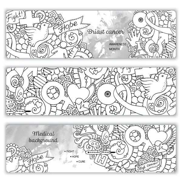Vector set with science, medicine and flowers. Medical Background. — Stock Vector