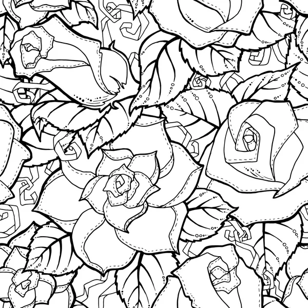 Doodle fondo sin costuras en vector con garabatos, flores y paisley . — Archivo Imágenes Vectoriales