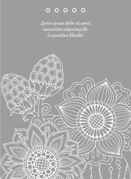 Floral kaart. Hand getekend illustraties met abstracte bloemen. — Stockvector